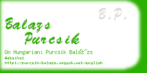 balazs purcsik business card